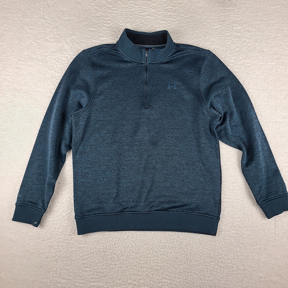 Under Armour Storm Sweater Mens Large Teal Blue Loose Coldgear Performance